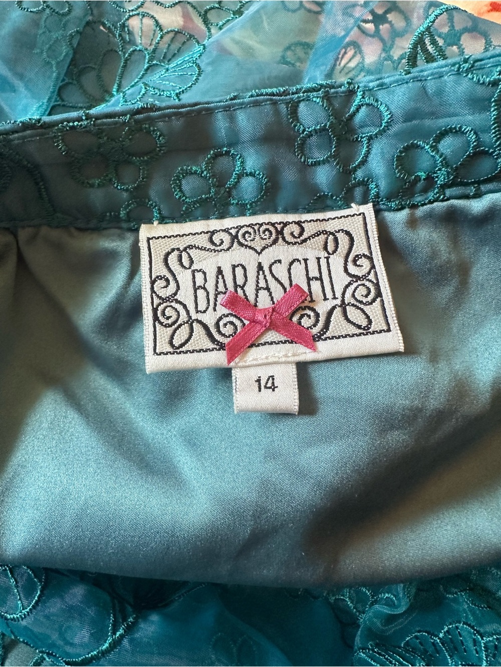 Yoana Baraschi for Anthropologie Blossomed Aubrieta lace teal skirt size 14 - Picture 12 of 13